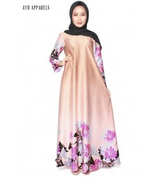 Ombre Bloom Dress Beige